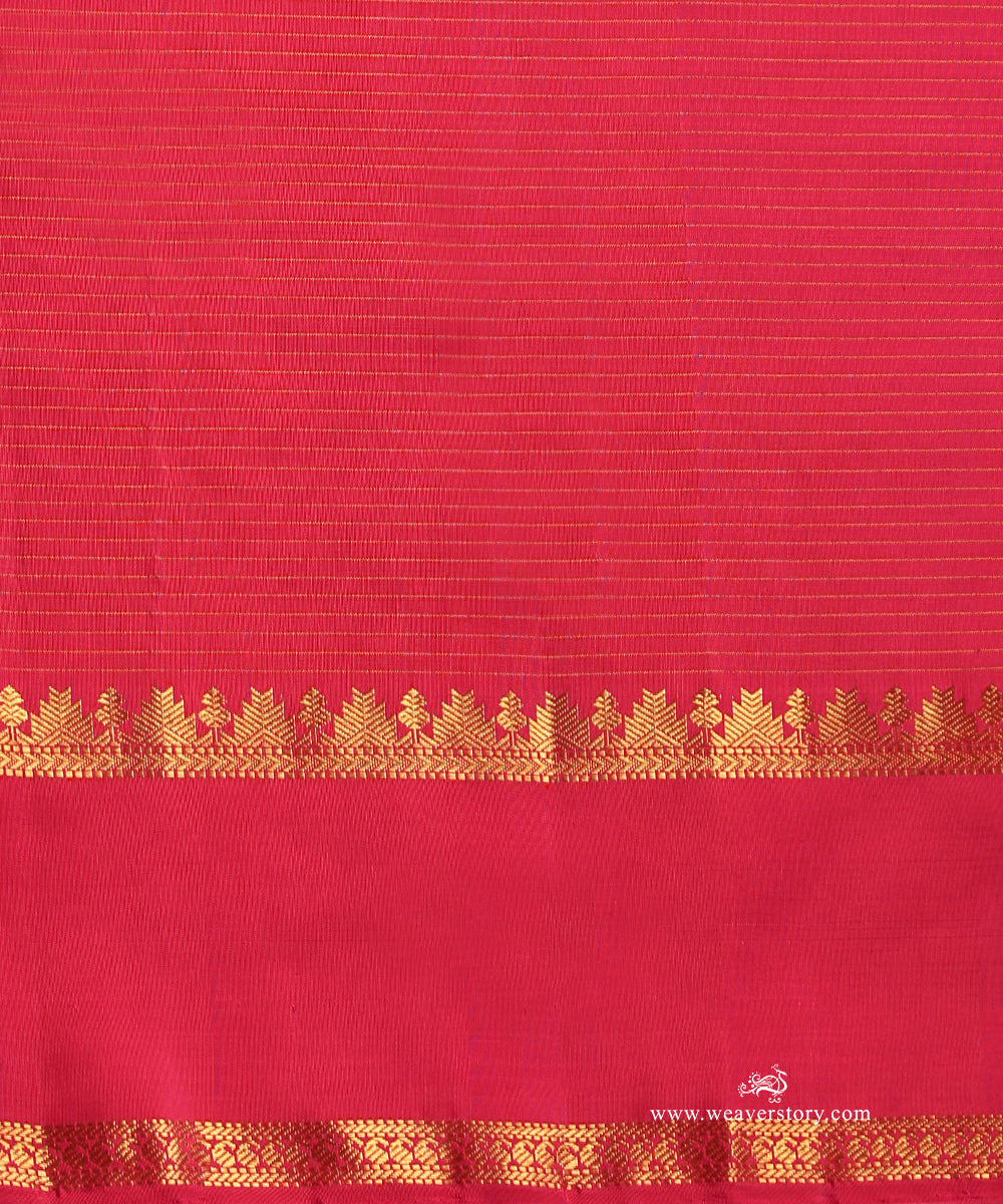 Hot_Pink_Handloom_Pure_Silk_Pure_Zari_Kanjivaram_Saree_With_Ganderberunda_Motif_With_Veldhari_And_Temple_Border_WeaverStory_05