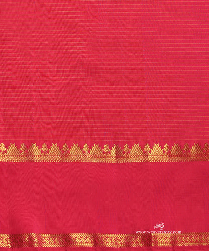 Hot_Pink_Handloom_Pure_Silk_Pure_Zari_Kanjivaram_Saree_With_Ganderberunda_Motif_With_Veldhari_And_Temple_Border_WeaverStory_05