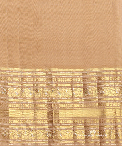 Cream_And_Mocha_Handloom_Pure_Silk_Kanjivaram_Saree_With_All_Over_Rudraksh_Motifs_Woven_In_Gold_Zari_WeaverStory_05