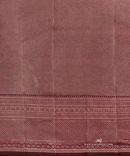 Dark_Wine_Pure_Silk_Kanjivaram_Saree_With_Antique_Zari_Floral_Jaal_WeaverStory_05