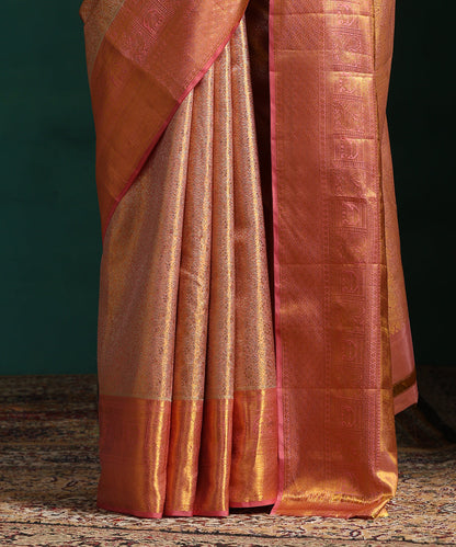 Pastel_Pink_And_Gold_Pure_Silk_Tissue_Kanjivaram_Saree_With_Delicate_Jaal_And_Elephant_Motif_Border_WeaverStory_04