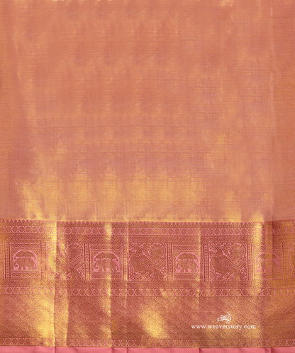 Pastel_Pink_And_Gold_Pure_Silk_Tissue_Kanjivaram_Saree_With_Delicate_Jaal_And_Elephant_Motif_Border_WeaverStory_05