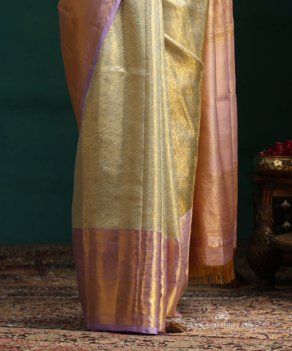 Light_Green_And_Gold_Pure_Silk_Tissue_Kanjivaram_Saree_With_Lilac_Border_WeaverStory_04