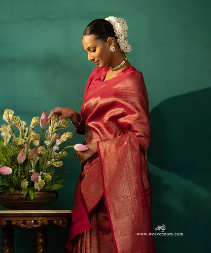 Maroon_Pure_Silk_Kanjivaram_Saree_With_Zari_Border_And_All_Over_Zari_Motifs_WeaverStory_02