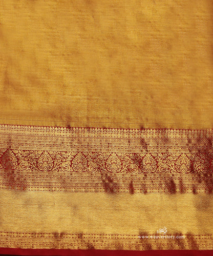 Red_And_Gold_Pure_Silk_Tissue_Kanjivaram_Saree_With_Floral_Jaal_And_Red_Border_WeaverStory_05
