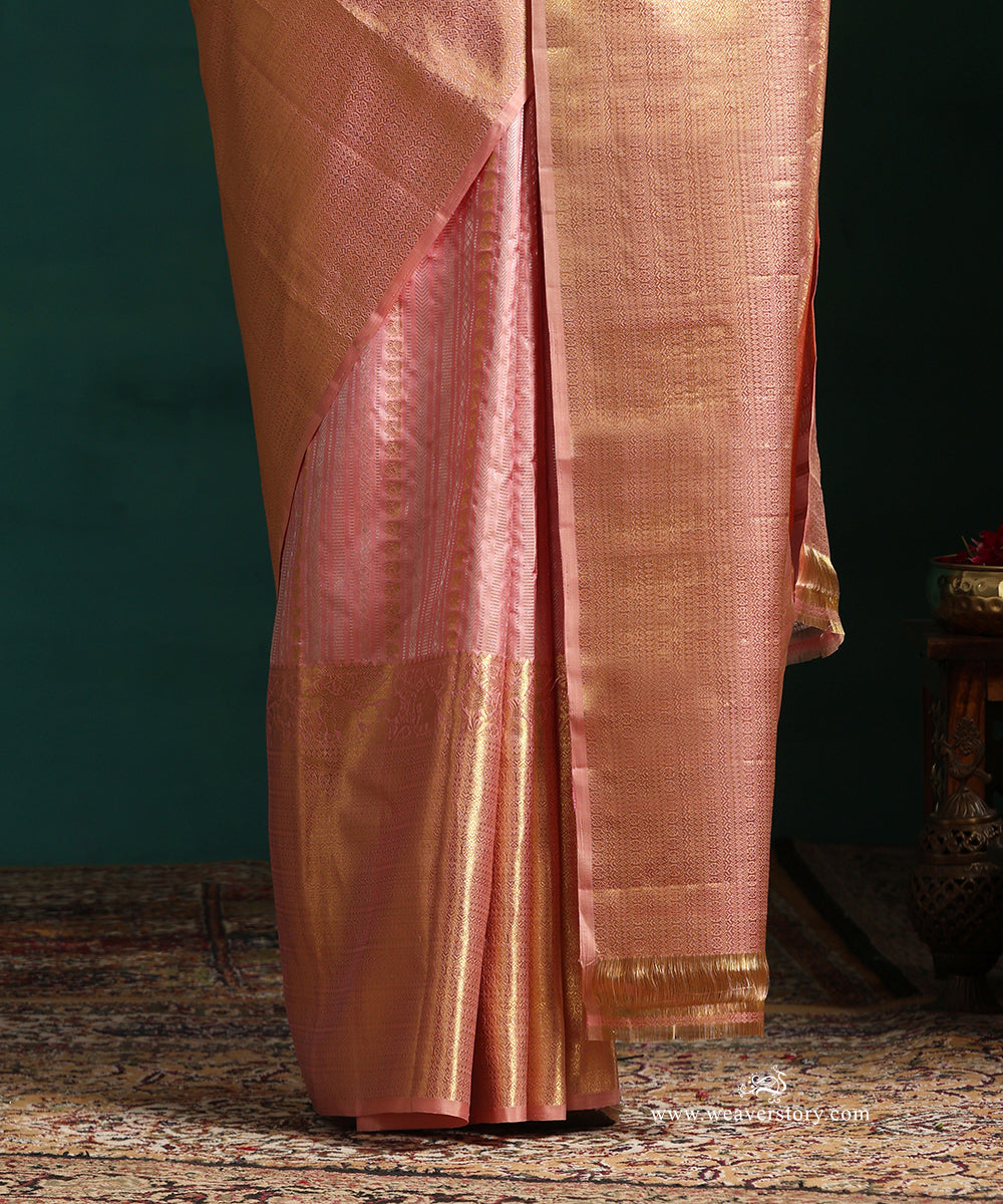 Soft_Pink_Pure_Silk_Kanjivaram_Saree_With_Gold_And_Silver_Zari_Stripes_WeaverStory_04