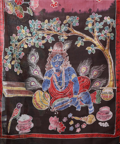 Rose_Pink_And_Black_Handloom_Hand_Batik_Pure_Mulberry_Silk_Saree_With_Kanha_Ji_On_Pallu_WeaverStory_03