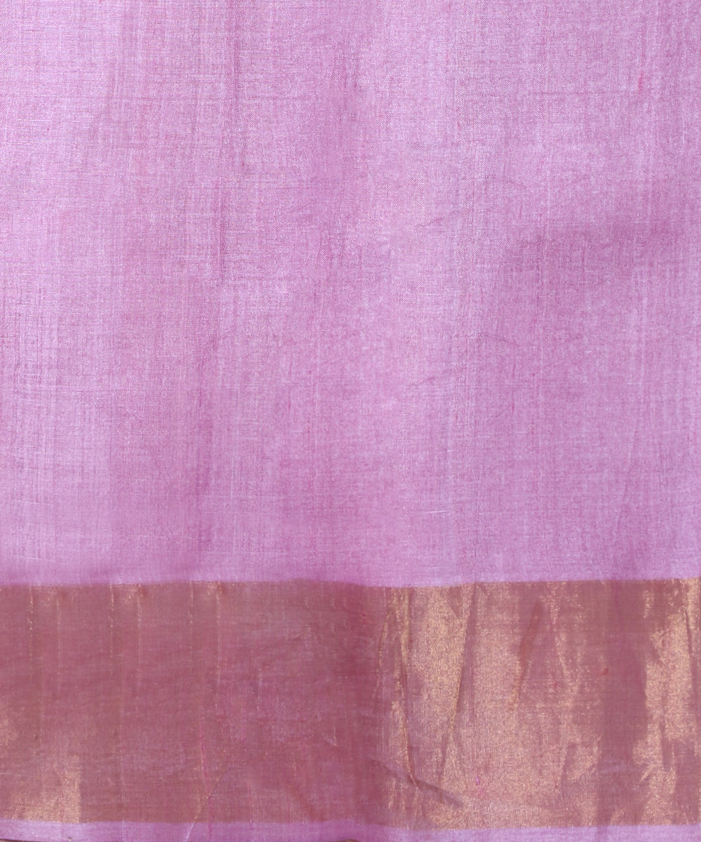 Beige_Handloom_Hand_Batik_Pure_Tusser_Silk_Saree_With_Floral_And_Leaf_Motifs_WeaverStory_04