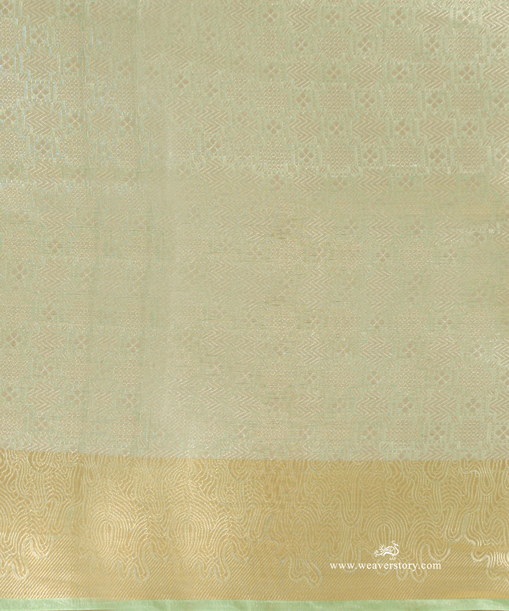 Pista_And_Silver_Handloom_Pure_Silk_Tissue_Tanchoi_Banarasi_Saree_WeaverStory_05