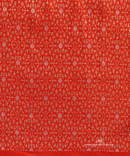 Orange_Handloom_Pure_Katan_Silk_Banarasi_Saree_With_Ambi_Border_And_Gold_Silver_Kadhwa_Booti_WeaverStory_05