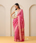 Pink_Handloom_Pure_Georgette_Banarasi_Bandhej_Saree_With_Sona_Zari_Border_WeaverStory_01