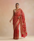 Tomato_Red_Handloom_Pure_Georgette_Banarasi_Bandhej_Saree_WeaverStory_01
