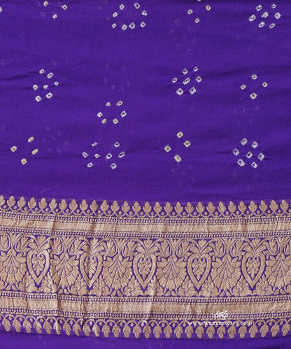 Ink_Blue_Red_Handloom_Pure_Georgette_Banarasi_Bandhej_Saree_With_Zari_Pallu_WeaverStory_05