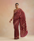 Maroon_Handloom_Pure_Georgette_Banarasi_Bandhej_Saree_With_Floral_Jaal_WeaverStory_01