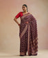 Burgundy_Handloom_Pure_Georgette_Banarasi_Bandhej_Saree_With_Leaf_And_Floral_Jaal_WeaverStory_01