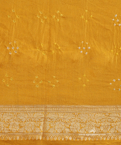 Mustard_Handloom_Pure_Georgette_Banarasi_Bandhej_Saree_WeaverStory_05
