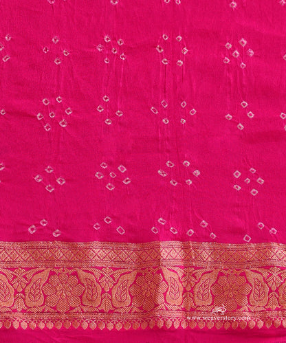 Pink_And_Yellow_Shaded_Handloom_Pure_Georgette_Banarasi_Bandhej_Saree_WeaverStory_05
