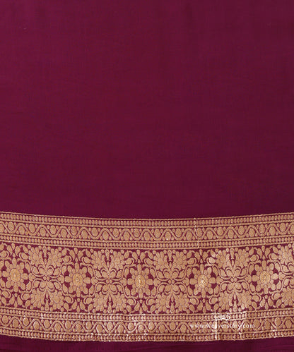 Wine_Handloom_Pure_Georgette_Banarasi_Bandhej_Saree_With_Zari_Motifs_WeaverStory_03