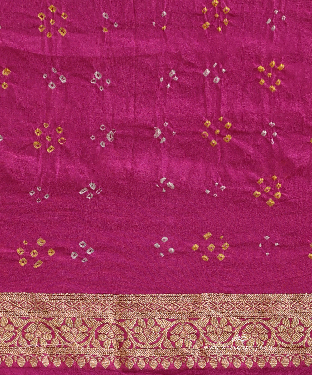 Plum_Handloom_Pure_Georgette_Banarasi_Bandhej_Saree_With_Checkered_Zari_WeaverStory_05