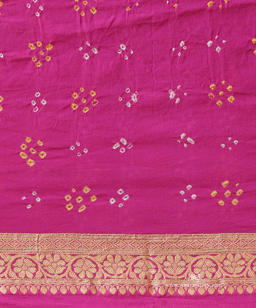 Plum_Handloom_Pure_Georgette_Banarasi_Bandhej_Saree_With_Floral_Medallion_Motifs_WeaverStory_05