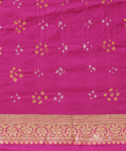 Plum_Handloom_Pure_Georgette_Banarasi_Bandhej_Saree_With_Floral_Medallion_Motifs_WeaverStory_05