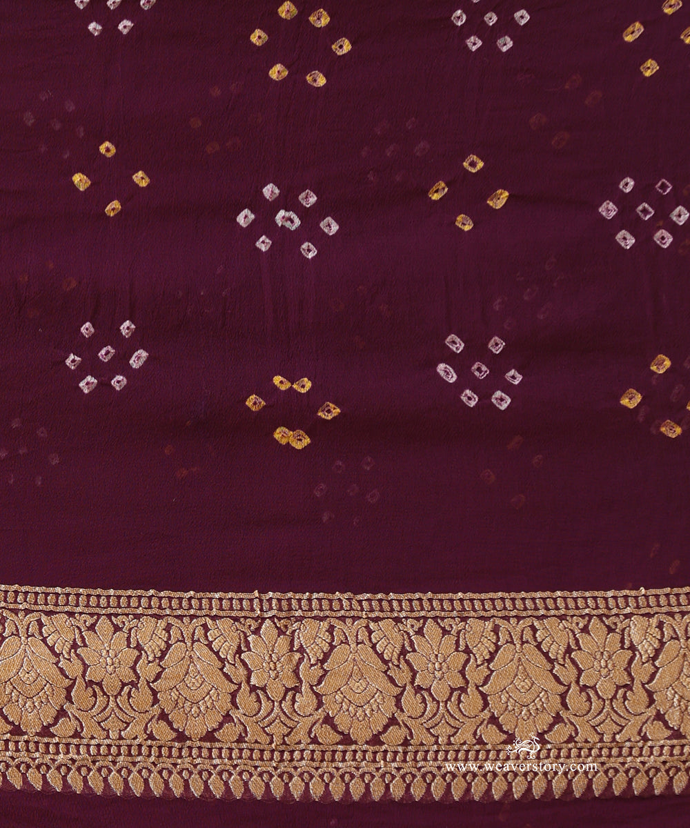 Purple_Handloom_Pure_Georgette_Banarasi_Bandhej_Saree_With_Traditional_Zari_Border_WeaverStory_05