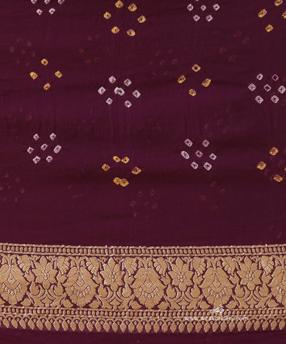 Purple_Handloom_Pure_Georgette_Banarasi_Bandhej_Saree_With_Traditional_Zari_Border_WeaverStory_05