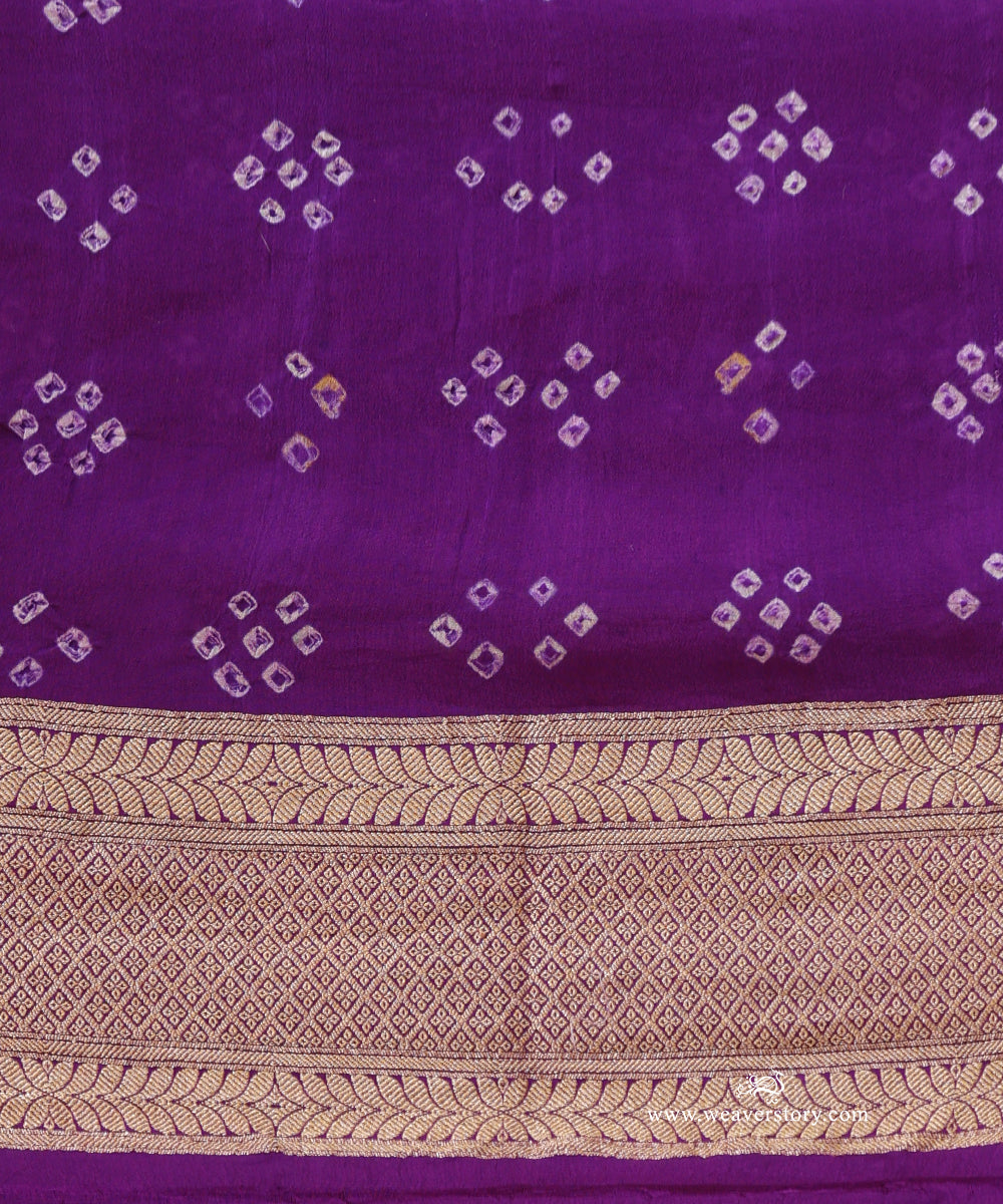 Purple_And_Pink_Shaded_Handloom_Pure_Georgette_Banarasi_Bandhej_Saree_WeaverStory_05