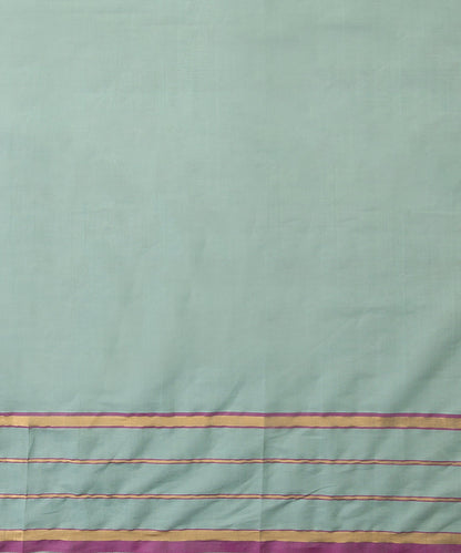 Ice_Blue_Handloom_Pure_Cotton_Venkatagiri_Saree_With_Gold_Floral_Bootas_And_Thin_Zari_Border_WeaverStory_04