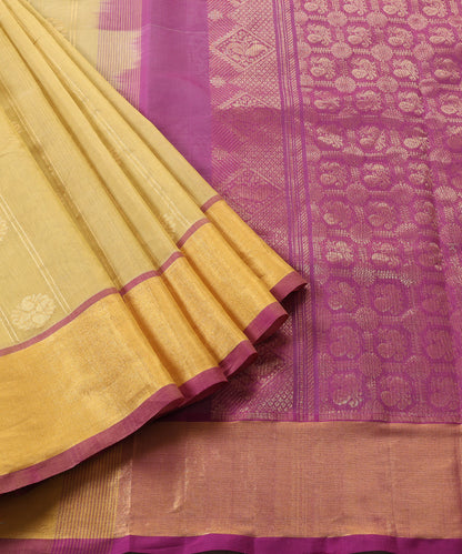 Cream-Yellow_Handloom_Pure_Cotton_Venkatagiri_Saree_With_Gold_Floral_Motifs_And_Zari_Border_WeaverStory_01