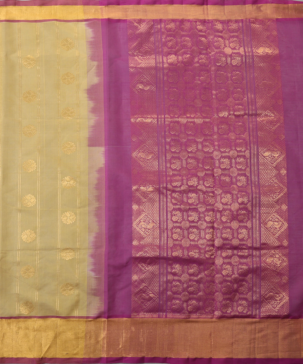 Cream-Yellow_Handloom_Pure_Cotton_Venkatagiri_Saree_With_Gold_Floral_Motifs_And_Zari_Border_WeaverStory_03