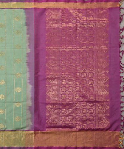 Pista_Handloom_Green_Pure_Cotton_Venkatagiri_Saree_With_Gold_Flowers_And_Zari_Border_WeaverStory_03