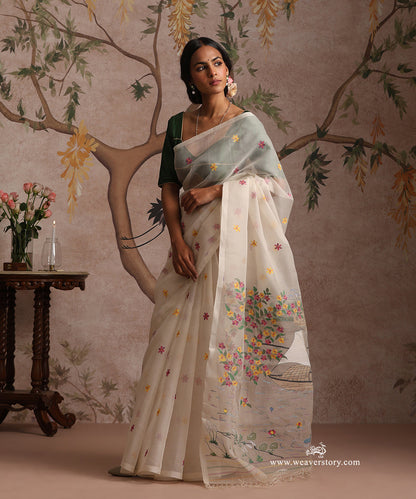 Off_White_Handloom_Pure_Muslin_Dhakai_Jamdani_Saree_With_Village_Life_And_River_Beauty_On_Pallu_WeaverStory_02