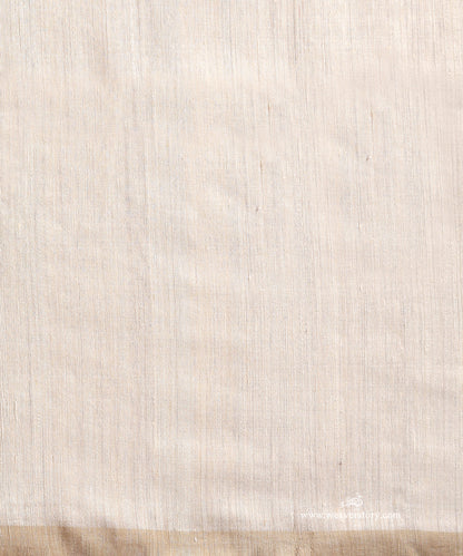 Off White Handloom Pure Matka Silk Dhakai Jamdani Saree With Floral Muslin Jamdani Pallu