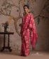 Pink_Handloom_Pure_Khadi_Dhakai_Jamdani_Saree_With_Allover_Floral_Jaal_WeaverStory_02