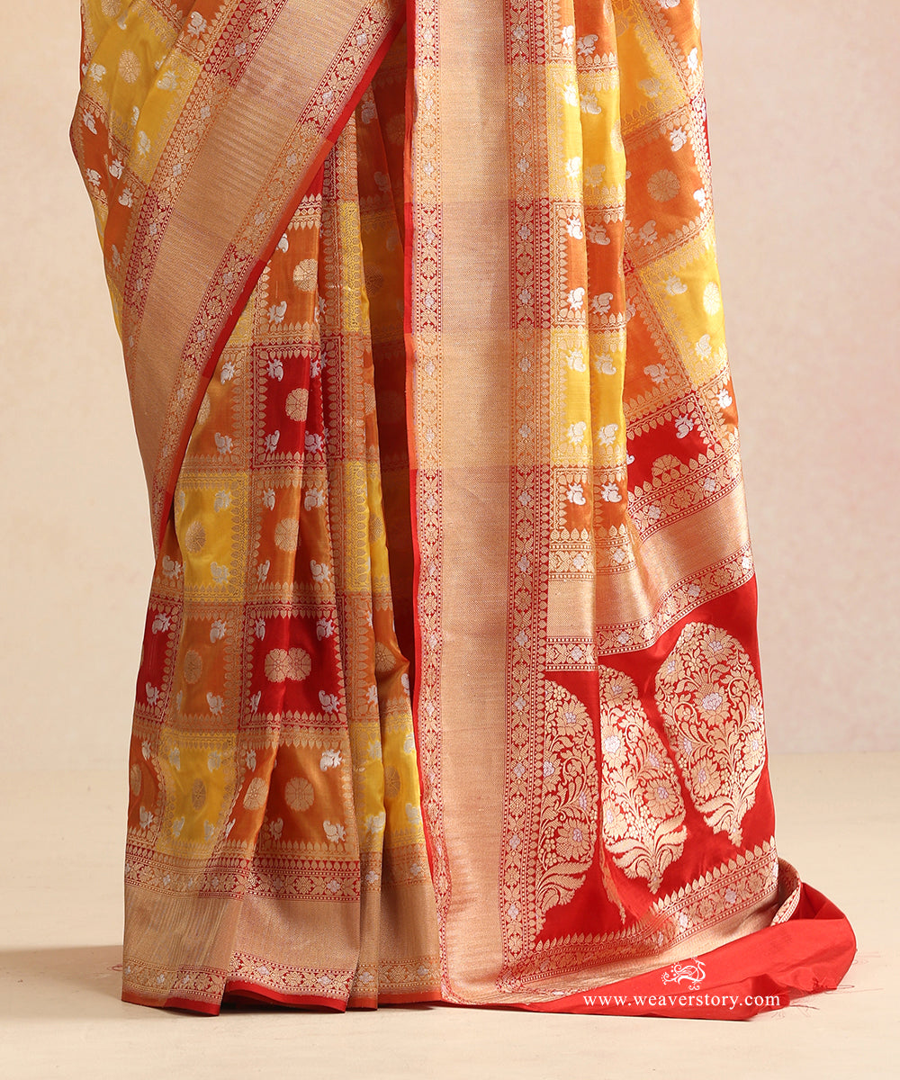 Yellow_And_Red_Handloom_Cutwork_Rangkat_Saree_WeaverStory_04