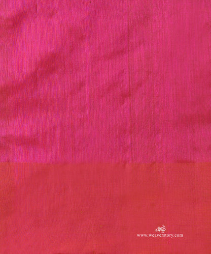 Pink_Handloom_Pure_Silk_Chanderi_Donaliya_Saree_With_Allover_Floral_Jaal_In_Gold_Silver_WeaverStory_05