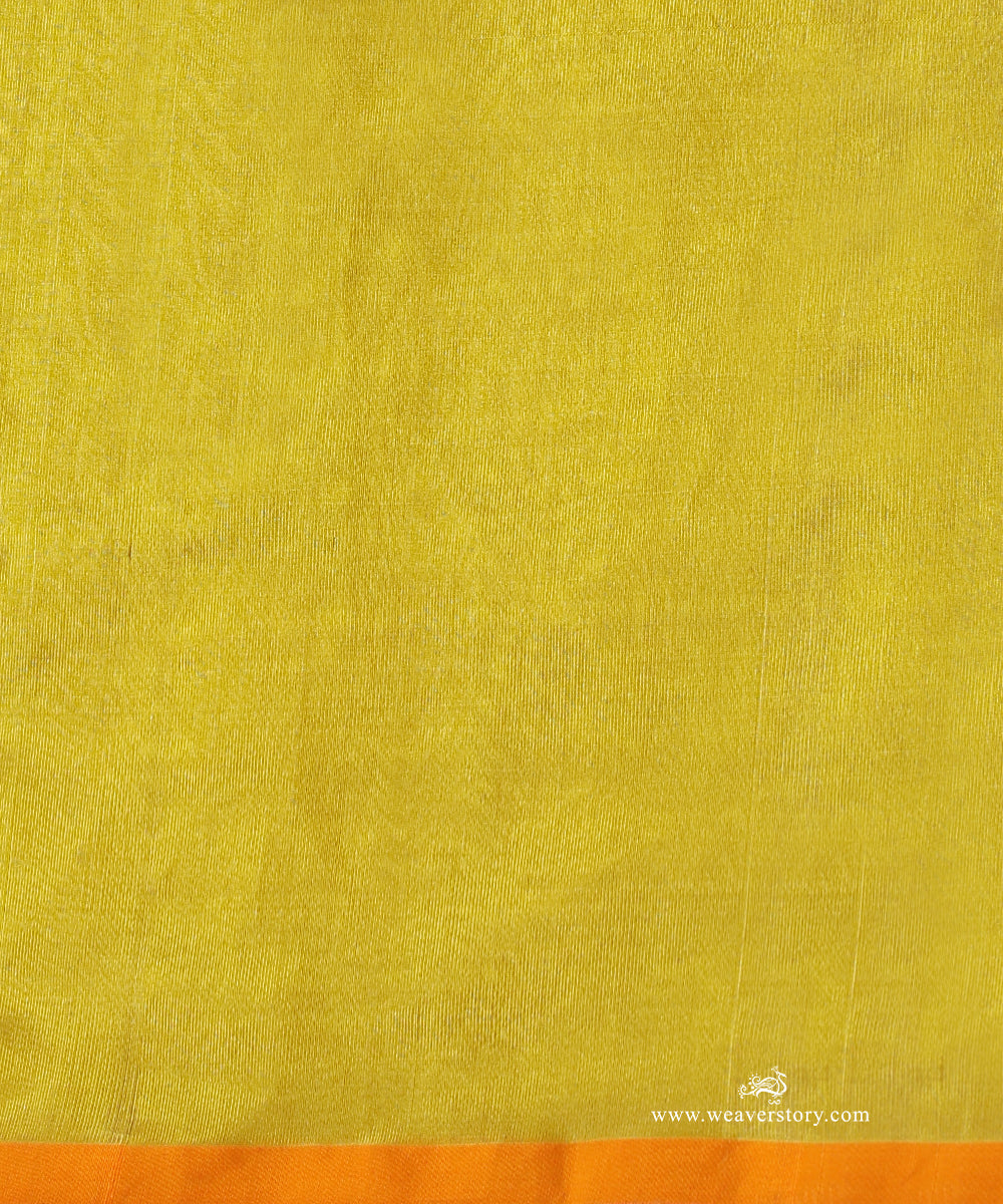 Olive_Handloom_Pure_Silk_Chanderi_Donaliya_Saree_With_Allover_Jaal_And_Birds_Motif_WeaverStory_05