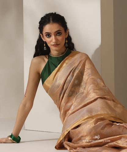 Gold_Handloom_Pure_Silk_Chanderi_Donaliya_Saree_With_Allover_Jaal_And_Heavy_Border_WeaverStory_02
