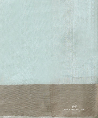 Ice_Blue_Handloom_Pure_Silk_Chanderi_Eknaliya_Saree_With_Blue_Meena_Small_Booti_And_Silver_Zari_Saffron_Border_WeaverStory_05