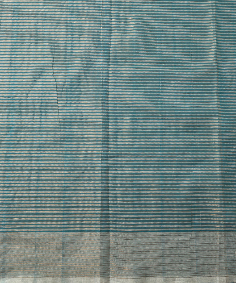 Beige_And_Teal_Handloom_Pure_Cotton_Venkatagiri_Zari_Small_Checkered_Saree_WeaverStory_04