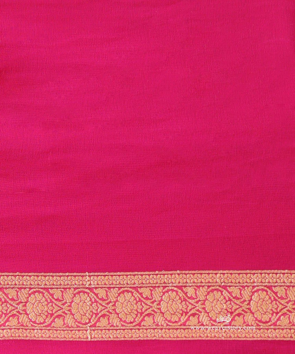 Rani_Pink_Handloom_Pure_Georgette_Saree_With_Allover_Jaal_WeaverStory_05