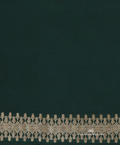 Handloom_Green_Pure_Georgette_Banarasi_Saree_With_Double_Border_Kadhwa_Meena_Booti_WeaverStory_05