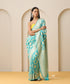 Turquoise_Handloom_Pure_Georgette_Banarasi_Cutwork_Saree_With_Allover_Rose_Jaal_WeaverStory_01