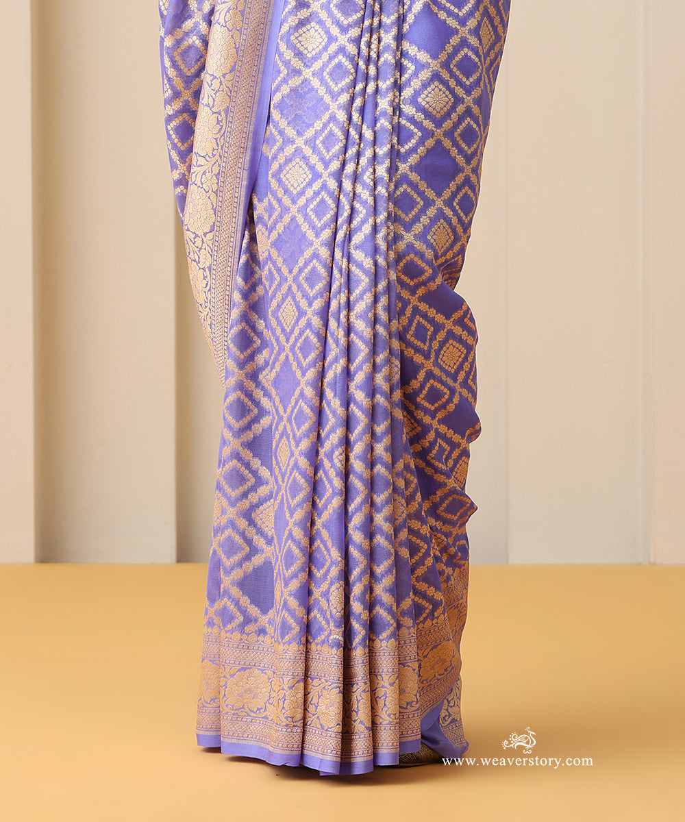 Lavender_Handloom_Pure_Georgette_Banarasi_Saree_With_Allover_Barfi_Jaal_And_Cutwork_Weave_WeaverStory_04