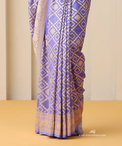 Lavender_Handloom_Pure_Georgette_Banarasi_Saree_With_Allover_Barfi_Jaal_And_Cutwork_Weave_WeaverStory_04