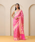 Neon_Pink_Handloom_Pure_Georgette_Banarasi_Saree_With_Allover_Barfi_Jaal_And_Cutwork_Weave_WeaverStory_01