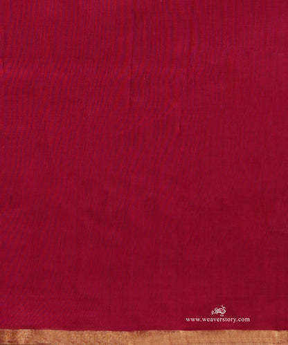 Plum_Handloom_Plain_Eknaliya_Chanderi_Saree_With_Gold_Selvedge_WeaverStory_05