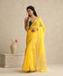 Yellow_Handloom_Plain_Eknaliya_Chanderi_Saree_With_Gold_Selvedge_WeaverStory_01