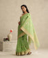 Lime_Green_Handloom_Cotton_Silk_Eknaliya_Chanderi_Saree_With_Eknaliya_Meena_Floral_Booti_And_Golden_Border_WeaverStory_01